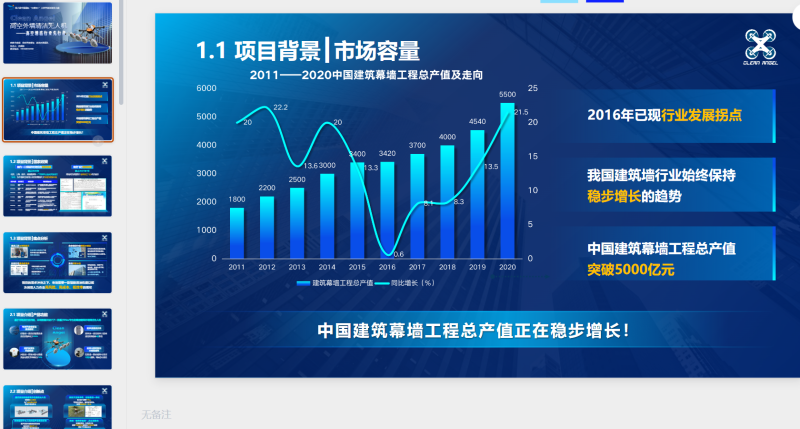 深蓝科技风无人机-星光PPT模板 一个PPT模板免费下载的网站
