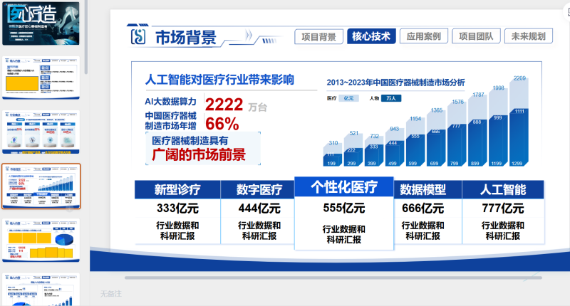 蓝白色医疗器械-星光PPT模板 一个PPT模板免费下载的网站