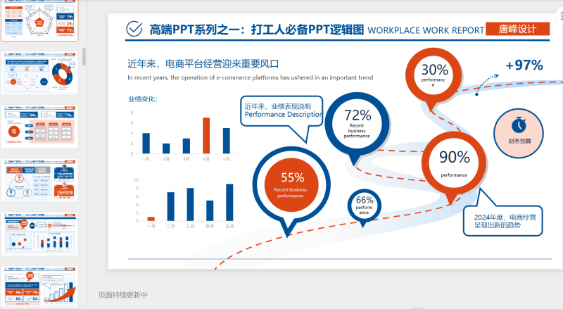 （蓝橙灰）职场工作汇报-星光PPT模板 一个PPT模板免费下载的网站